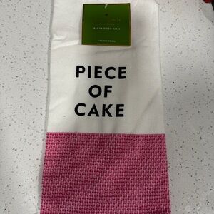 kate spade White and Pink 'Piece of Cake' Kitchen Towel NWT